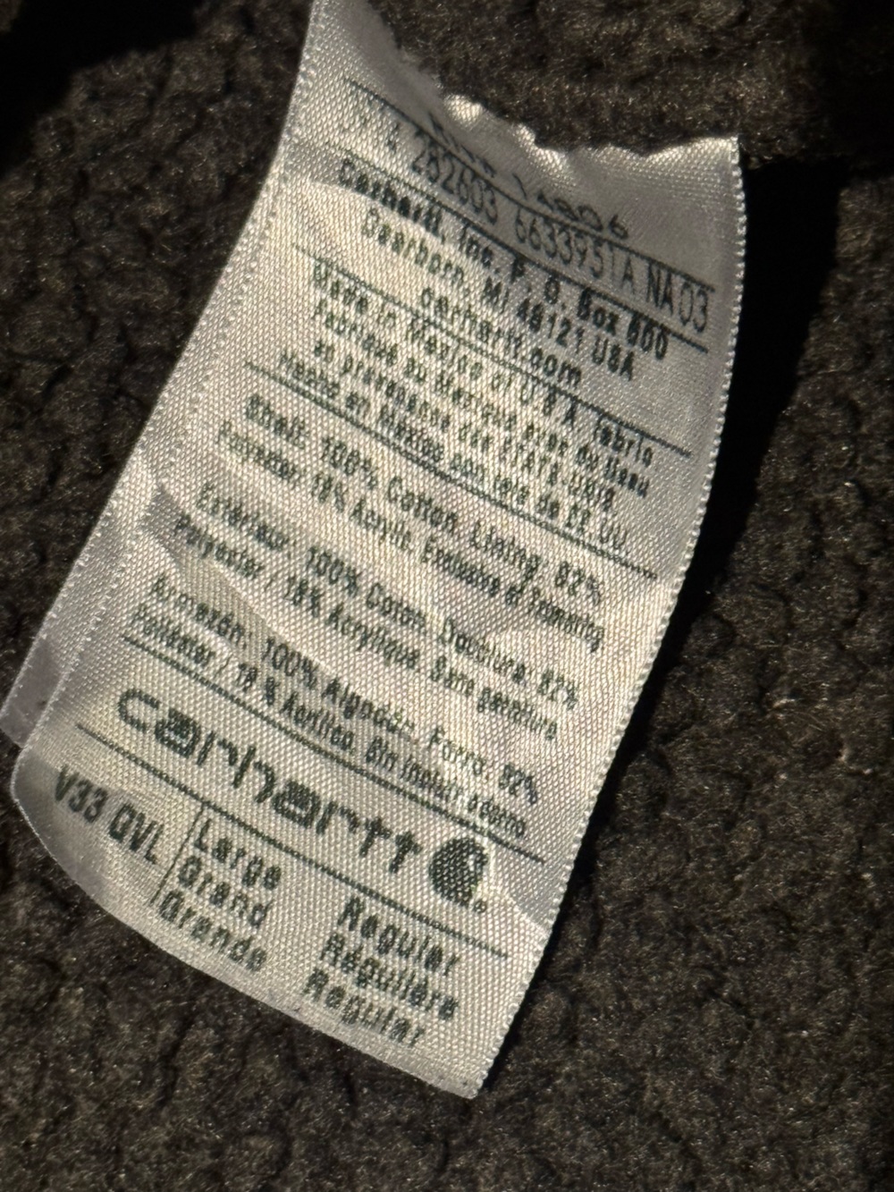 Carhartt Men’s V33 “GVL” Sherpa Work Vest  (L) - Picture 4 of 4